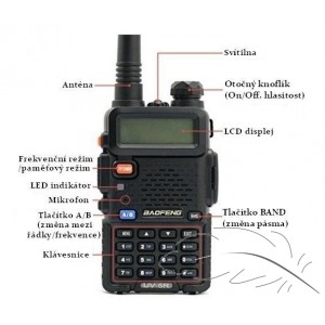 Vysílačka Baofeng UV-5 duální (PMR + dvoumetr VHF+UHF)